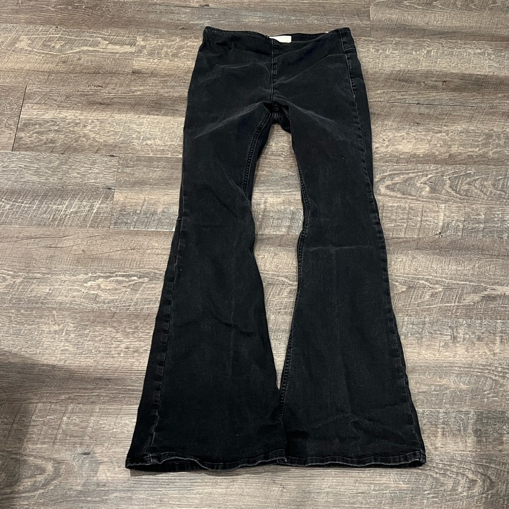 We The Free Penny Pull On Mid Rise Flare Charcoal